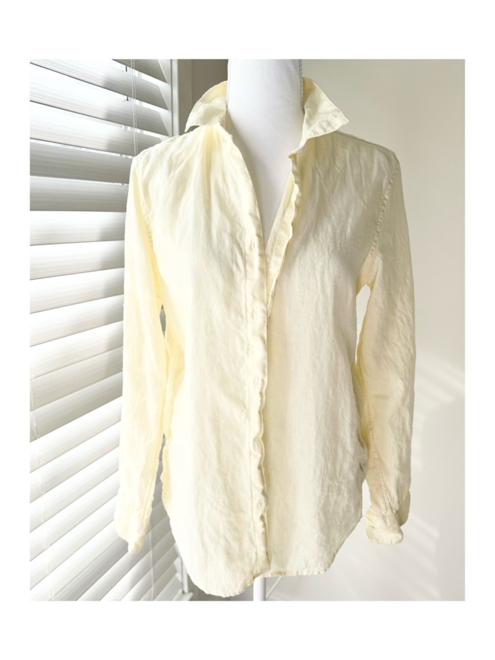 Uniqlo Yellow Linen Button-Up Shirt